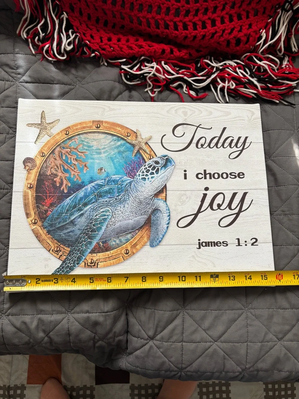 Turtle 🐢 canvas “today I choose joy “ James 1:2